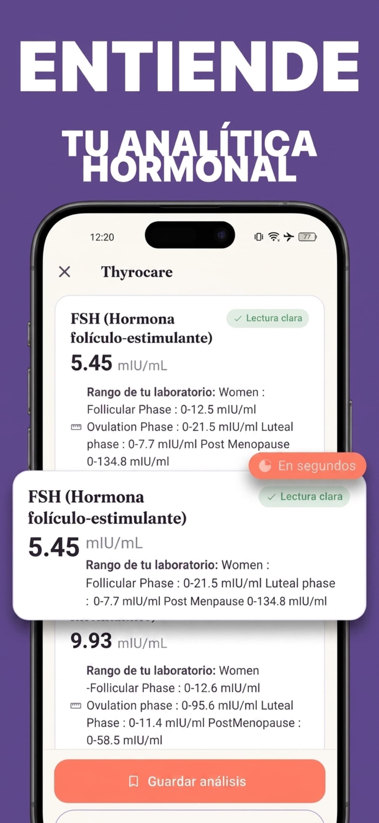 Entiende tu analítica hormonal: FSH, estradiol, TSH explicados en segundos