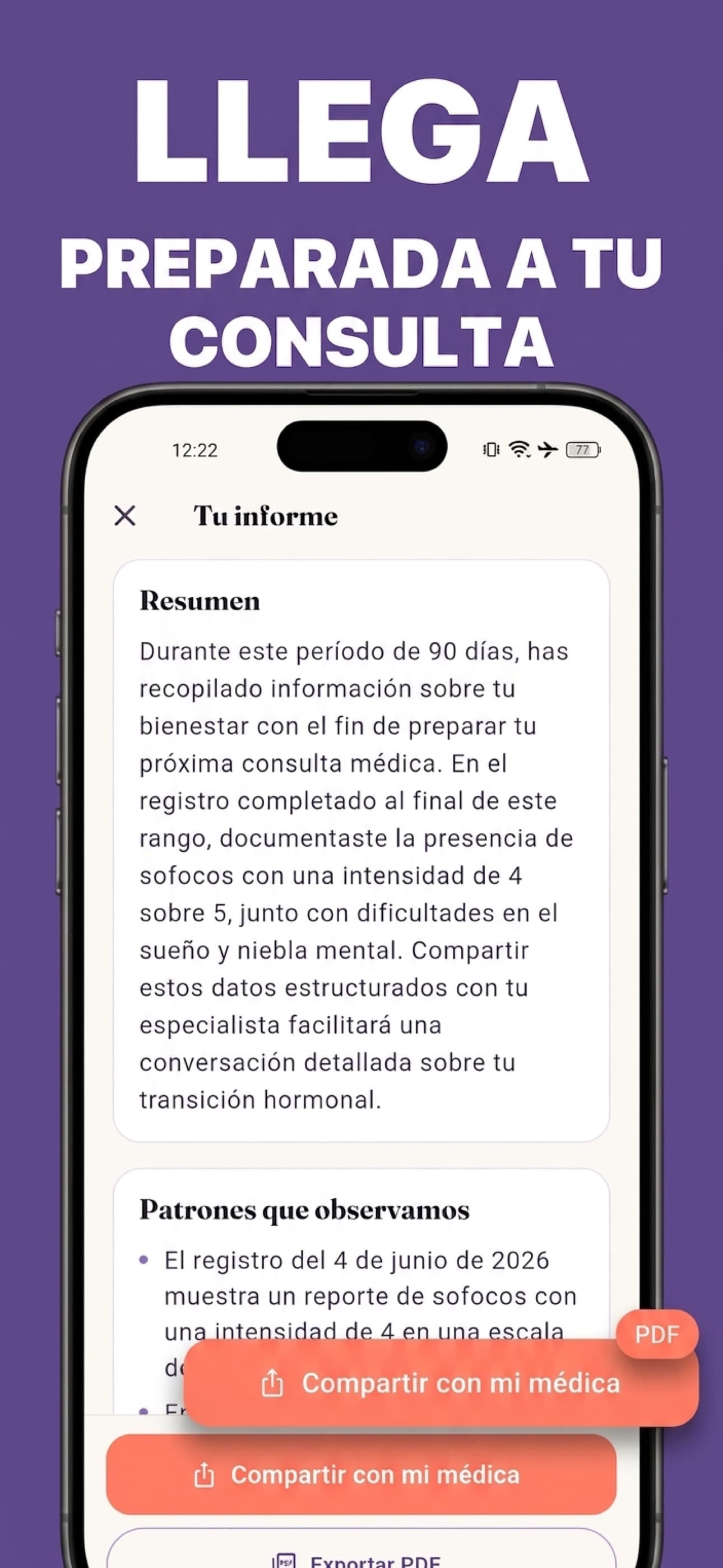 Llega preparada a tu consulta con un informe de 90 días de tus síntomas