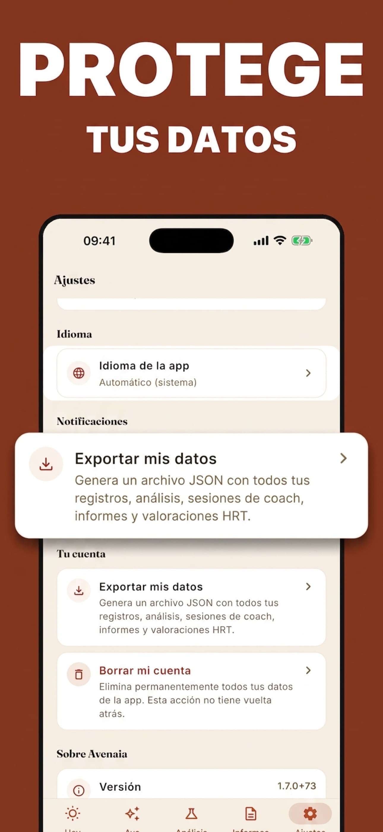 Protege tus datos: exporta toda tu información o borra tu cuenta cuando quieras